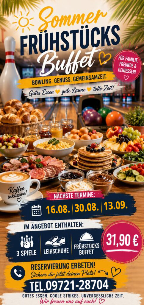 Das Bild zeigt ein reichhaltiges Frühstücksbuffet